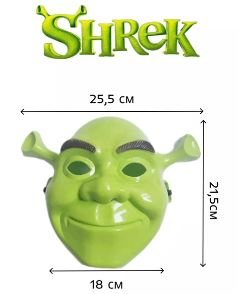 Yeşil Shrek Maskesi 21x25 cm - Resim 5