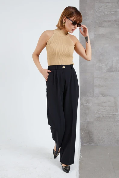 Kadın Beli Lastikli Pzzo Pantolon - Resim 6