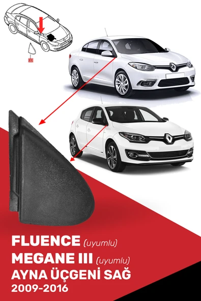 Megane 3 III, Fluence Uyumlu Ayna Üçgeni Sağ - 638740012r ürün görseli 1