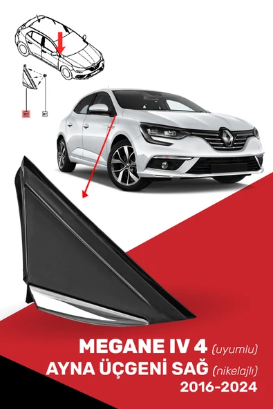 Megane 4 IV Ön Çamurluk Bakaliti Ayna Üçgeni Nikelajlı Sağ (2016- ), 638740438R ürün görseli 1