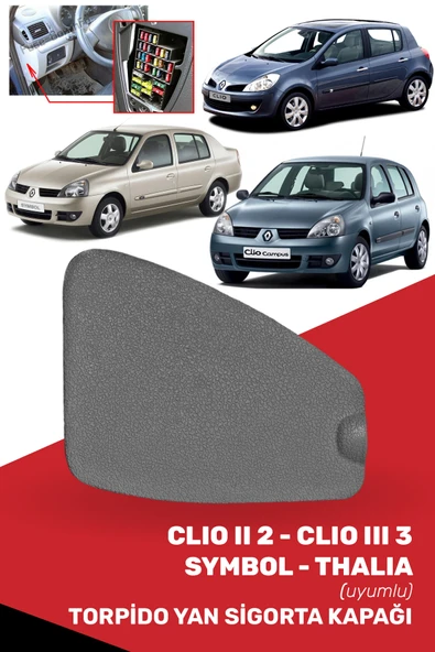 Clio, Symbol Uyumlu Torpido Yan Sigorta Kapağı Gri, 8200966332 - 7700431696 ürün görseli 1