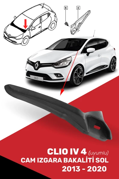 Clio IV 4 Uyumlu Cam Izgara Bakaliti Sol (2013-2020), 668630559R ürün görseli 1