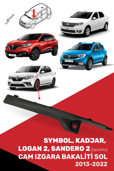SYMBOL - KADJAR - SANDERO - LOGAN Uyumlu Cam Izgara Bakaliti Sol, (668226391R - 668223010R) ürün görseli 1