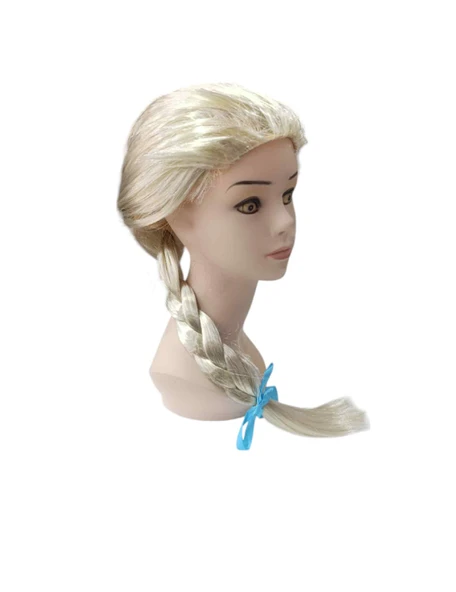 Platin Altın Dore Renk Karlar Ülkesi Elsa Frozen Peruğu Çocuk Boy ürün görseli 1