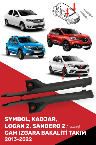 SYMBOL - KADJAR - SANDERO - LOGAN Uyumlu Cam Izgara Bakaliti Takım (SAĞ + SOL), (668220167R - 668225318R), (668226391R - 668223010R) ürün görseli 1