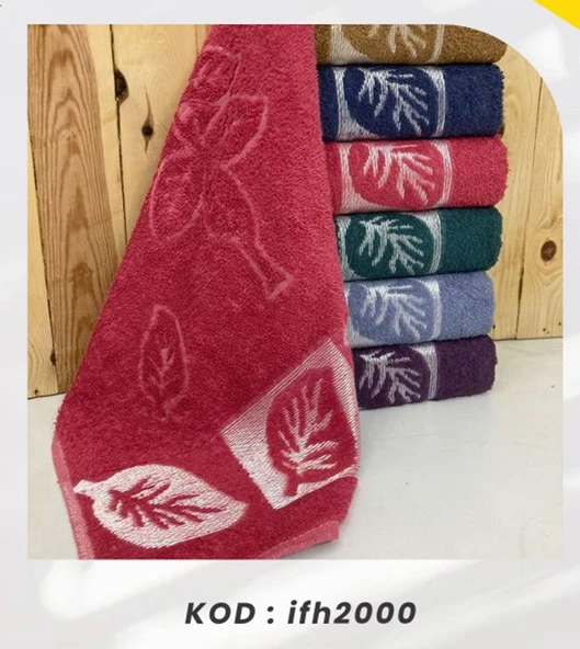 Bilmar Bukle Jakarlı Yaprak Desenli El Ve Yüz Havlusu 50 X 90 Cm x 6 Adet ürün görseli 1