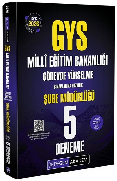 Pegem 2026 GYS MEB Milli Eğitim Bakanlığı Şube Müdürlüğü 5 Deneme Çözümlü Görevde Yükselme Pegem Akademi Yayınları ürün görseli 1