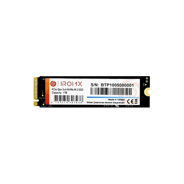 IROMX 1TB 3000/3000MB/s M2 PCIE GEN3 NVME SSD IR1TBNVP3 ürün görseli 1
