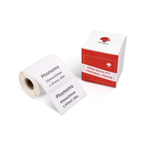 50 X 30 Mm Plastik Termal Etiket 230 Adet BEYAZ - Phomemo M110 - M220 - M221 Modellere Uyumludur ürün görseli 1