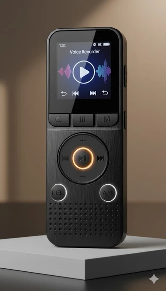 KB-65 Mp3 Çalar Ses Kayıt Cihazı 32GB 400 Saat kayıt PİLLE ÇALIŞIR 8x3x1cm ürün görseli 1