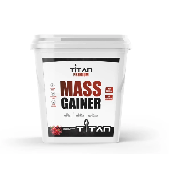 Titan Premium MassGainer 5000 Gr-Çilek-Shaker Hediye  ! ürün görseli 1