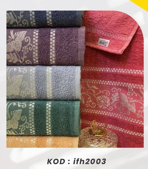 Bilmar Bukle Jakarlı Zambak Desenli El Ve Yüz Havlusu 50 X 90 Cm x 6 Adet ürün görseli 1