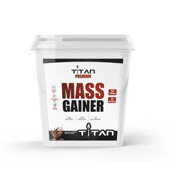 Titan Premium MassGainer 5000 Gr-Çikolata-Shaker Hediye ! ürün görseli 1