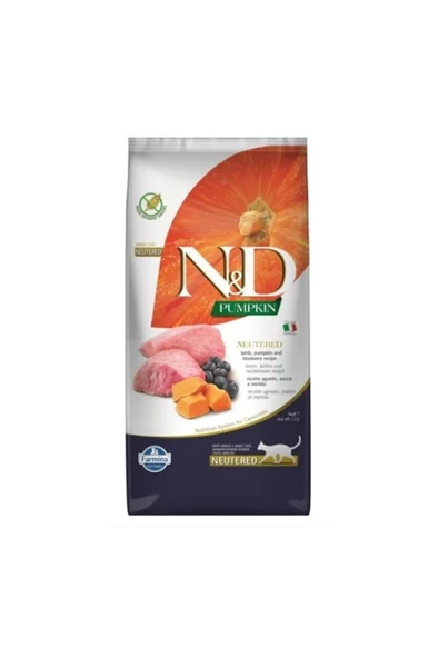N&D Pumpkin Tahılsız Kuzu & Yaban Mersini Kısırlaştırılmış Yetişkin Kedi Maması, 5 Kg ürün görseli 1