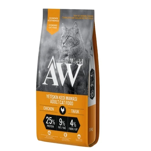 AW. ANİMAL WORD ECO CHICKEN ADULT TAVUKLU KEDİ MAMASI 15 KG ürün görseli 1