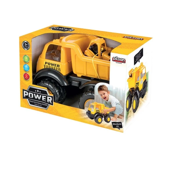 06 518 Power İş Makineli Kamyon -Pilsan Oyuncak ürün görseli 1