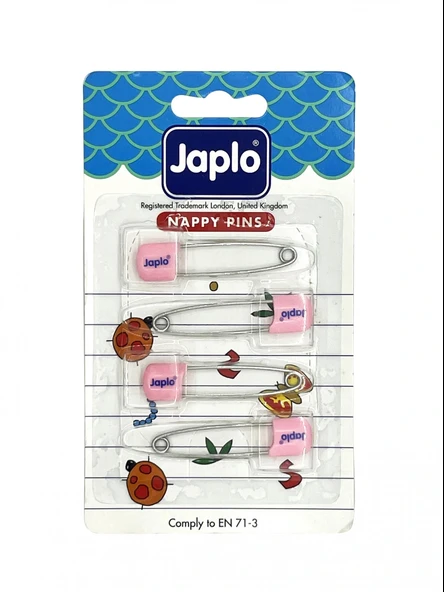 Japlo Emniyetli Çengelli Bebek İğnesi 4'lü - Pembe ürün görseli 1