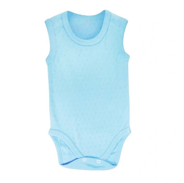 Sema Baby Jakarlı Askılı Badi (Body) - Mavi 0-6 Ay ürün görseli 1