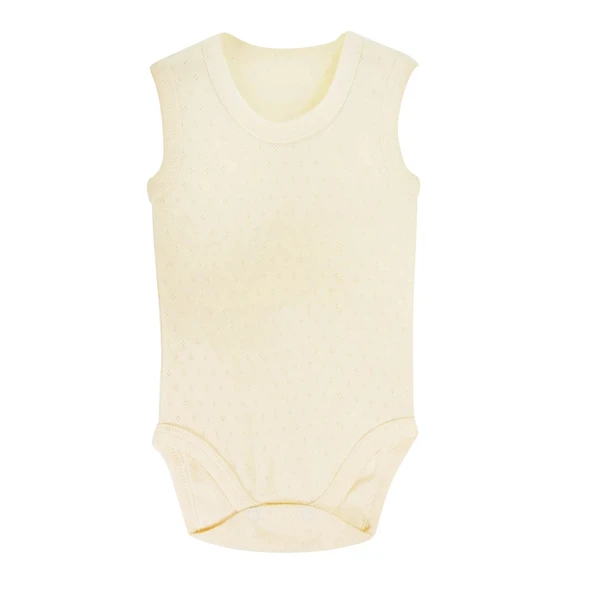 Sema Baby Jakarlı Askılı Badi (Body) - Krem 0-6 Ay ürün görseli 1