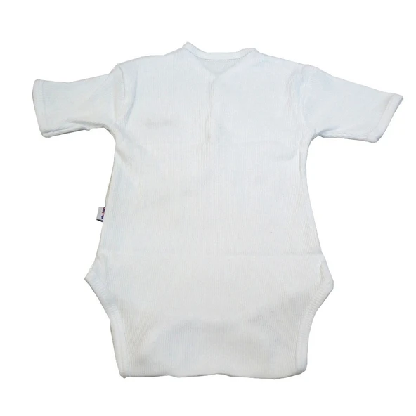 Sema Baby Yarım Kol Kaşkorse Badi (Body) - Beyaz  6-12 Ay - Resim 2