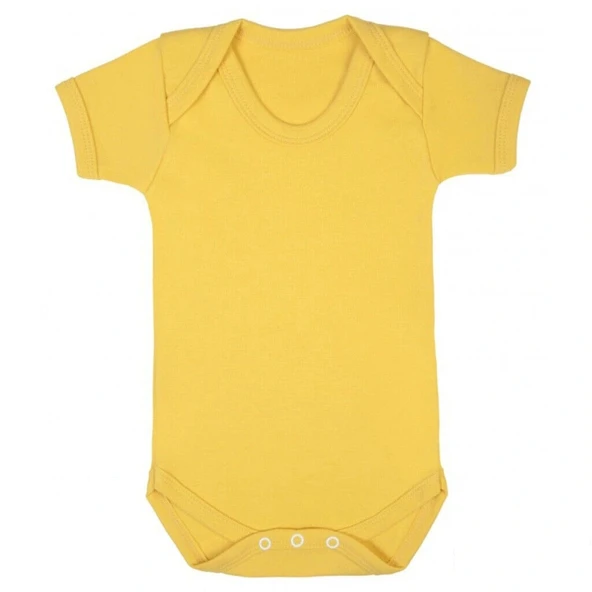Sema Baby Prematüre Yarım Kol Penye Çıtçıtlı Badi - Sarı ürün görseli 1
