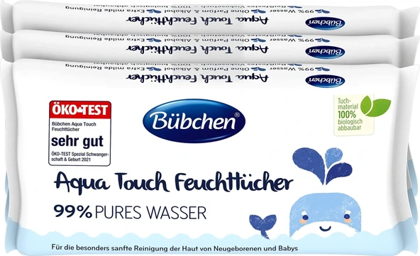 Bübchen Aqua Touch Yenidoğan Hassas Islak Mendil 3 x 48 Adet ( 144 Yaprak ) ürün görseli 1