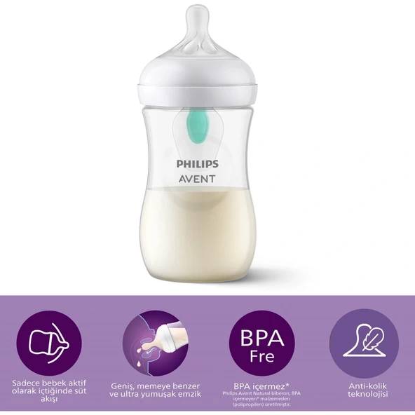 Philips Avent Natural Response PP Antikolik Biberon 260 ML 1 Ay+ SCY673/01 ürün görseli 1