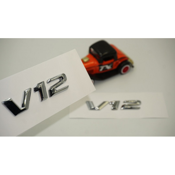 Mercedes Benz V12 Çamurluk Yanı Gümüş Krom Parlak Siyah ABS 3M Yazı Logo Orjinal Ürün ürün görseli 1