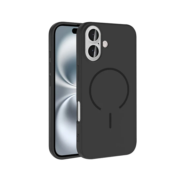 iPhone 16 Kılıf Meta Lansman M-Safe Kamera Korumalı içi Kadife Yumuşak Renkli Süet Silikon ürün görseli 1