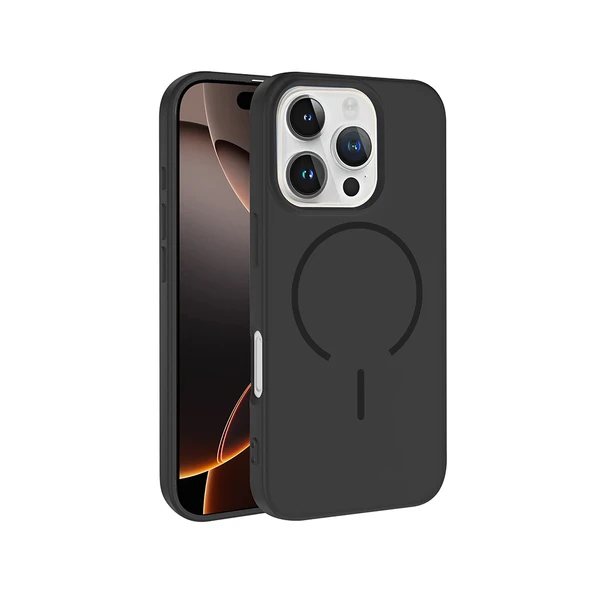 iPhone 16 Pro Kılıf Meta Lansman M-Safe Kamera Korumalı içi Kadife Yumuşak Renkli Süet Silikon ürün görseli 1