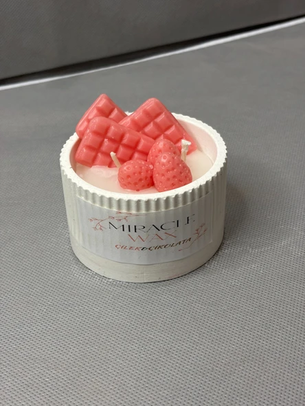 Soya Wax  Çilek & Çikolata Kokulu  Dekoratif Mum ürün görseli 1