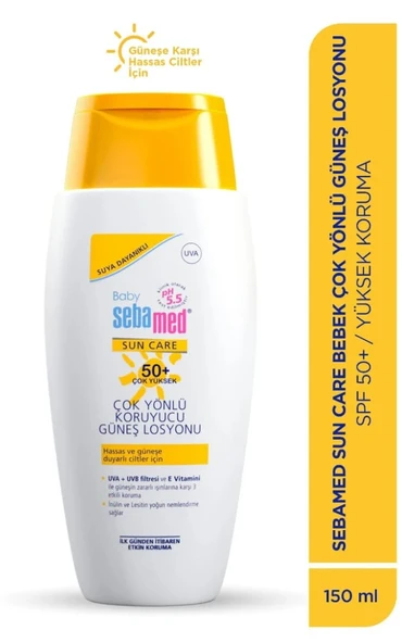 Sebamed Baby Sun Care Suya Dayanıklı SPF 50+ Çok Yönlü Koruyucu Bebek Güneş Losyonu 150 ML ürün görseli 1