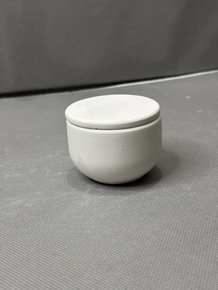Mini Beyaz Kapaklı Kase 5x5 cm Beton Kase ürün görseli 1
