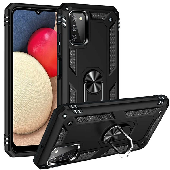 Gpack Samsung Galaxy A03S Kılıf Vega Tank Standlı Yüzüklü Mıknatıslı ürün görseli 1