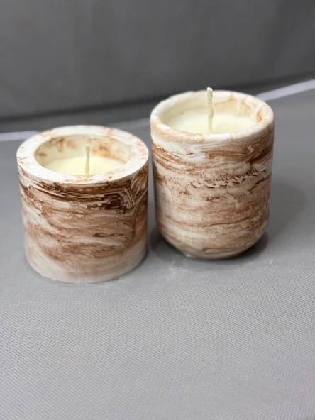 Beton Kase Tarçın Kokulu Soya wax Mum Seti (2’li) ürün görseli 1