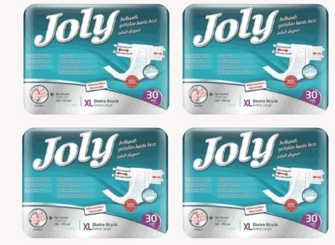 Joly Esnek Bel Bantlı Yetişkin Hasta Bezi Xlarge 30'Lu 4 Paket 120 Adet ürün görseli 1