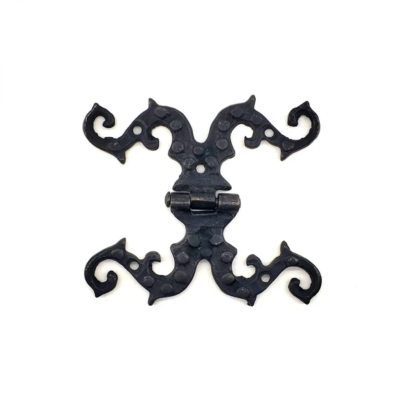 Antika Tarz Dekoratif Pirinç Süslü Menteşe - 100x90 Mm, Oksit ürün görseli 1