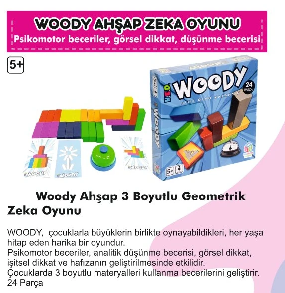 Woody Ahşap 3 Boyutlu Geometrik Zeka Oyunu ürün görseli 1