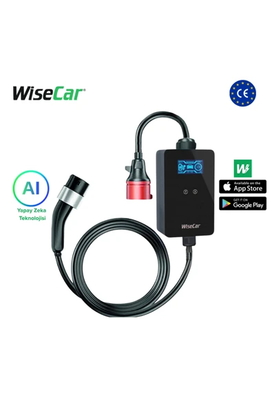 WiseCar WTP3 22 & 11 KW Taşınabilir Yapay Zeka Destekli Akıllı Elektrikli Araç Şarj Cihazı ürün görseli 1
