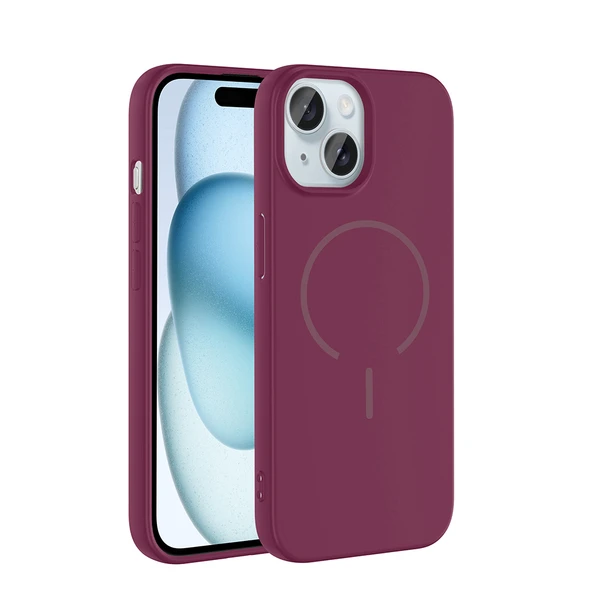 iPhone 15 Kılıf Meta Lansman M-Safe Kamera Korumalı içi Kadife Yumuşak Renkli Süet Silikon ürün görseli 1