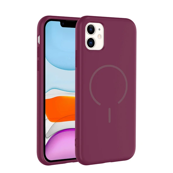 iPhone 11 Kılıf Meta Lansman M-Safe Kamera Korumalı içi Kadife Yumuşak Renkli Süet Silikon ürün görseli 1