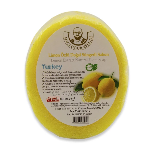 Limon Özlü Doğal Süngerli Sabun ürün görseli 1