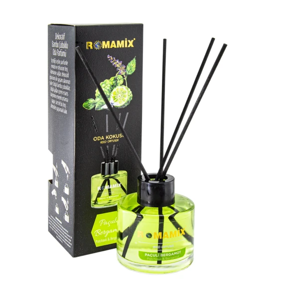 Romamix Paçuli & Bergamot Dekoratif Bambu Çubuklu Oda Kokusu & Oda Parfümü 100 ml ürün görseli 1