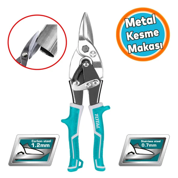 Teneke Metal Alüminyum Metal Sac Kesme Makası İzole Saplı Karton Deri Bakır Kesim 25 cm ürün görseli 1