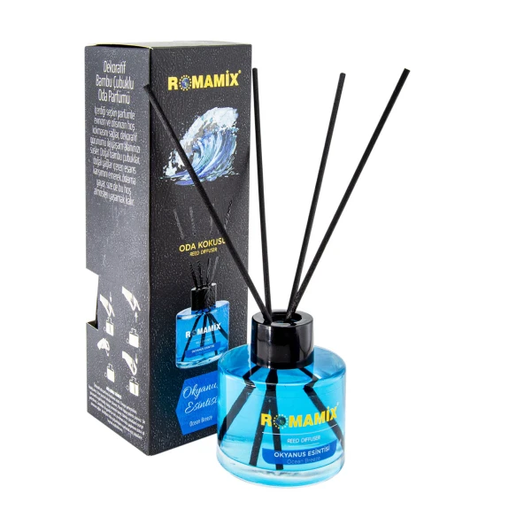 Romamix Okyanus Esintisi Dekoratif Bambu Çubuklu Oda Kokusu & Oda Parfümü 100 ml ürün görseli 1