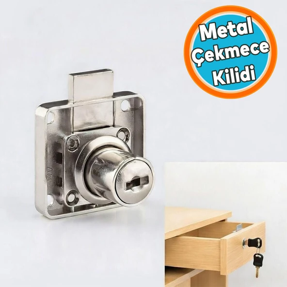 Metal Çekmece Kilidi Krom Dayanıklı Güvenlik Kilidi Çocuk Korumalı Dolap ve Çekmece Emniyet Sistemi ürün görseli 1