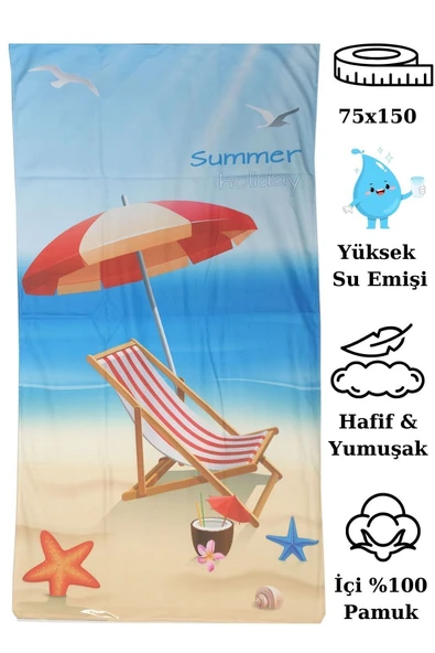 Dotamess Baskılı Plaj Havlusu - Resim 5