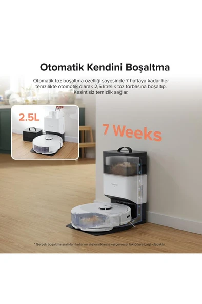 Vacuum Cleanner Q8 Max Plus Robot Süpürge Beyaz - Resim 6