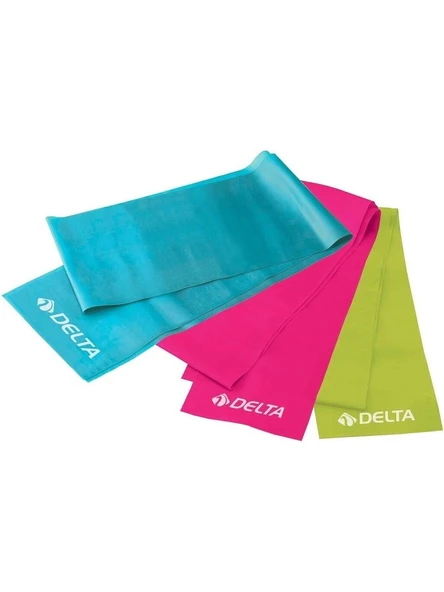 DELTA 3 'lü Pilates Bandı Plates Egzersiz Direnç Lastiği Seti (UÇ KISMI AÇIK) ürün görseli 1