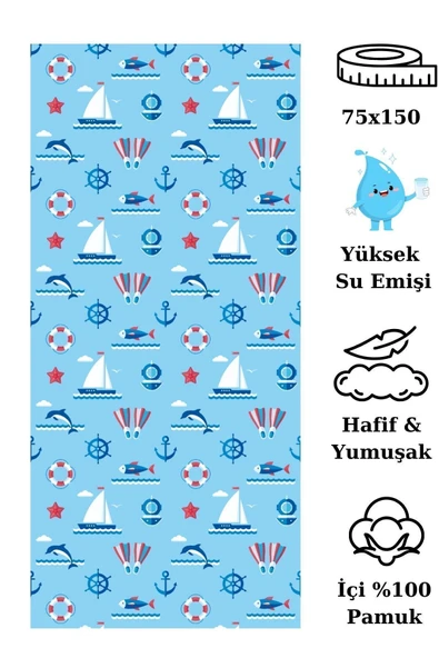 Dotamess Baskılı Plaj Havlusu - Resim 4